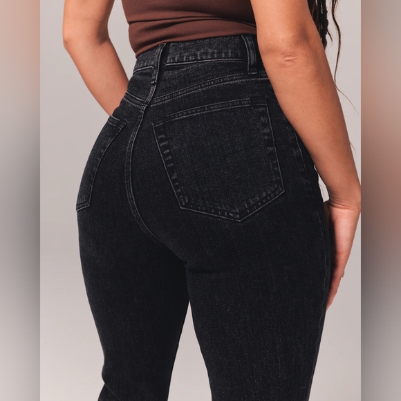 A & F Curve Love 90's Slim Straight with Criss Cross Waist 34 Short - Picture 5 of 6